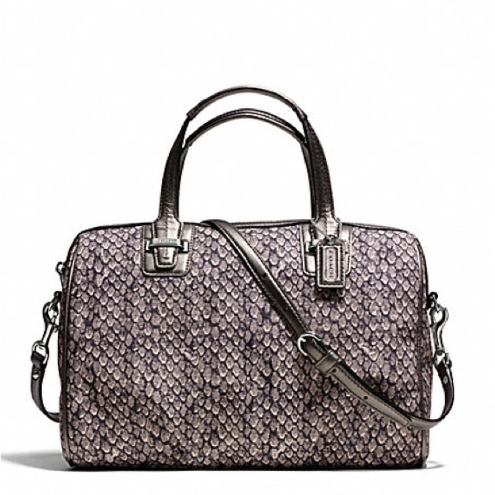 Coach Taylor Snake Print Satchel w/ Gunmetal (2013) - NWOT